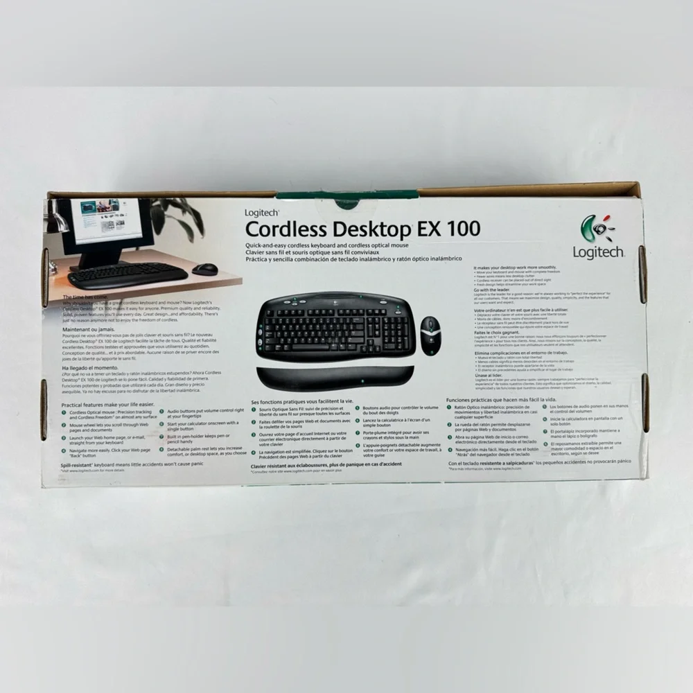 NWT Logitech Desktop EX 100 with Mouse and Arm Rest